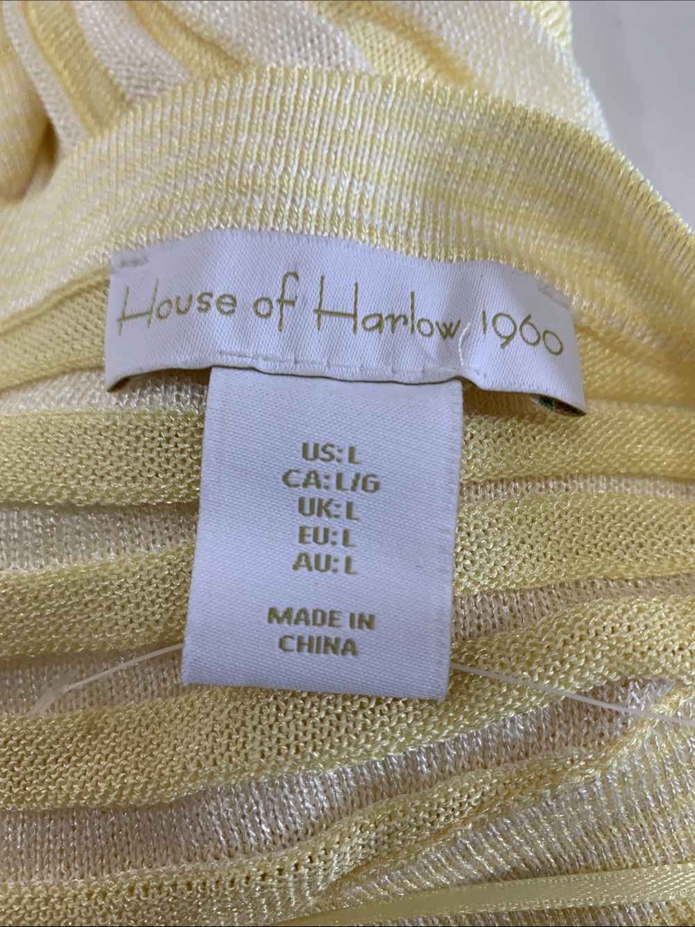 House of Harlow 1960 top and skirt - Vintage 2 pc yellow knit set size L - Picture 7 of 8